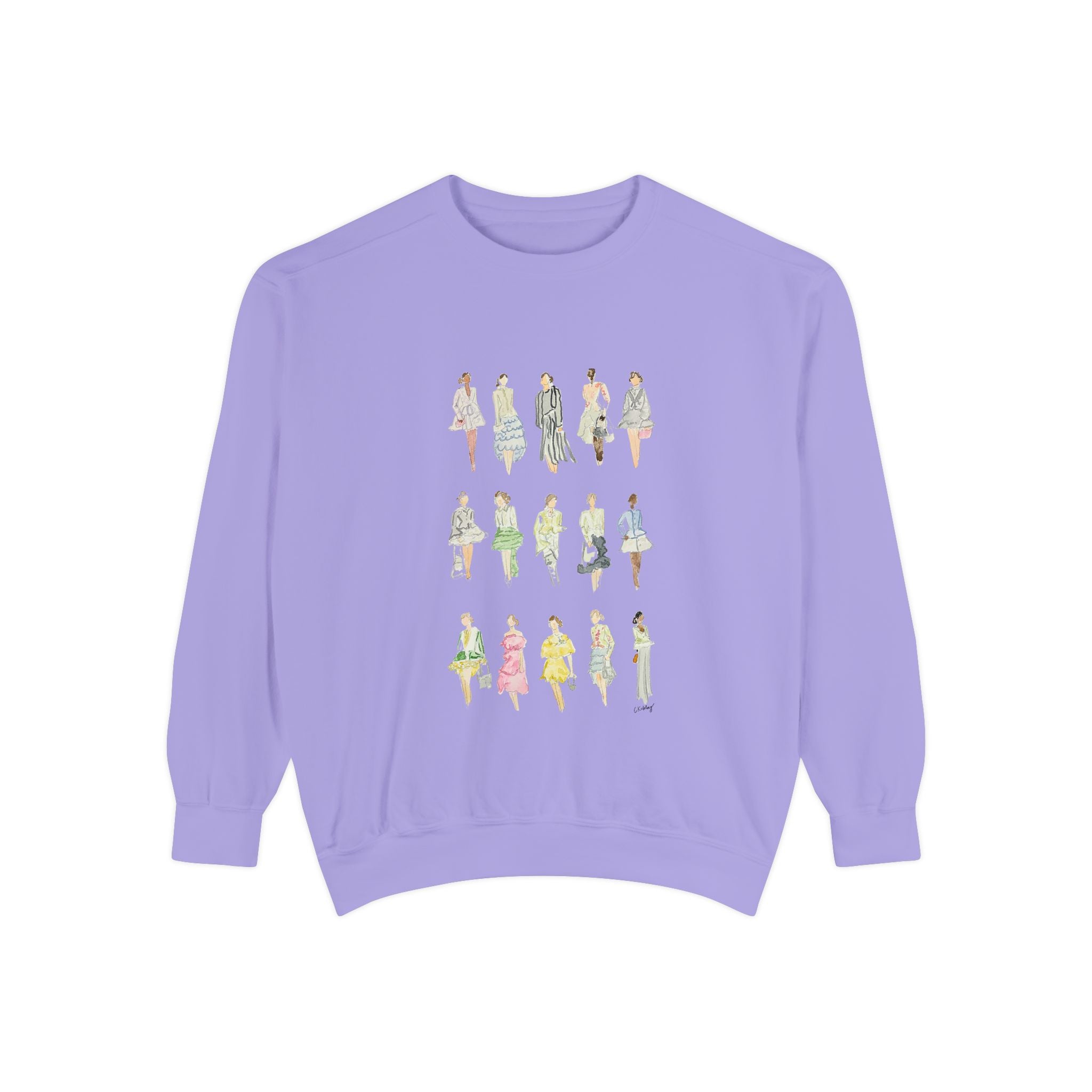 All the Pretty Girls Walk Like This Sweatshirt — Fashion Illustration Vintage Runway Sketches Crewneck