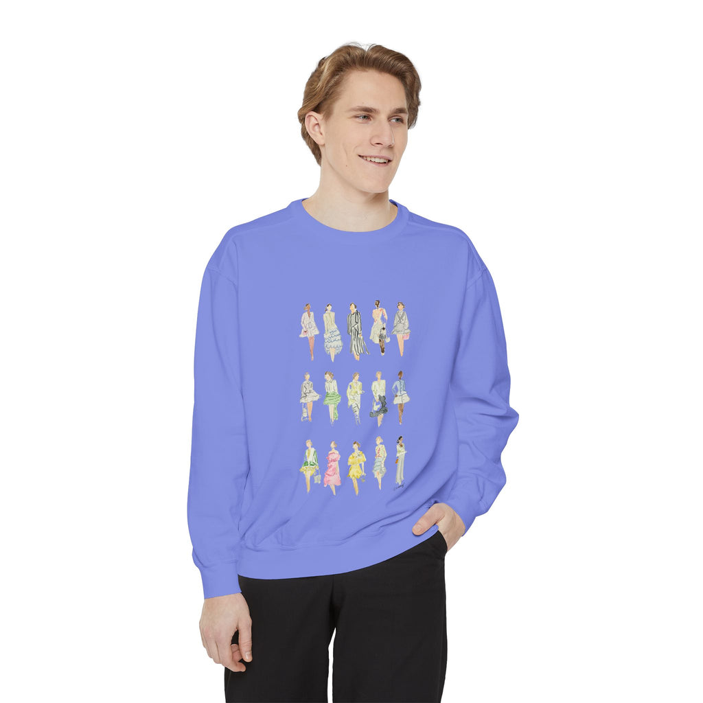 All the Pretty Girls Walk Like This Sweatshirt — Fashion Illustration Vintage Runway Sketches Crewneck