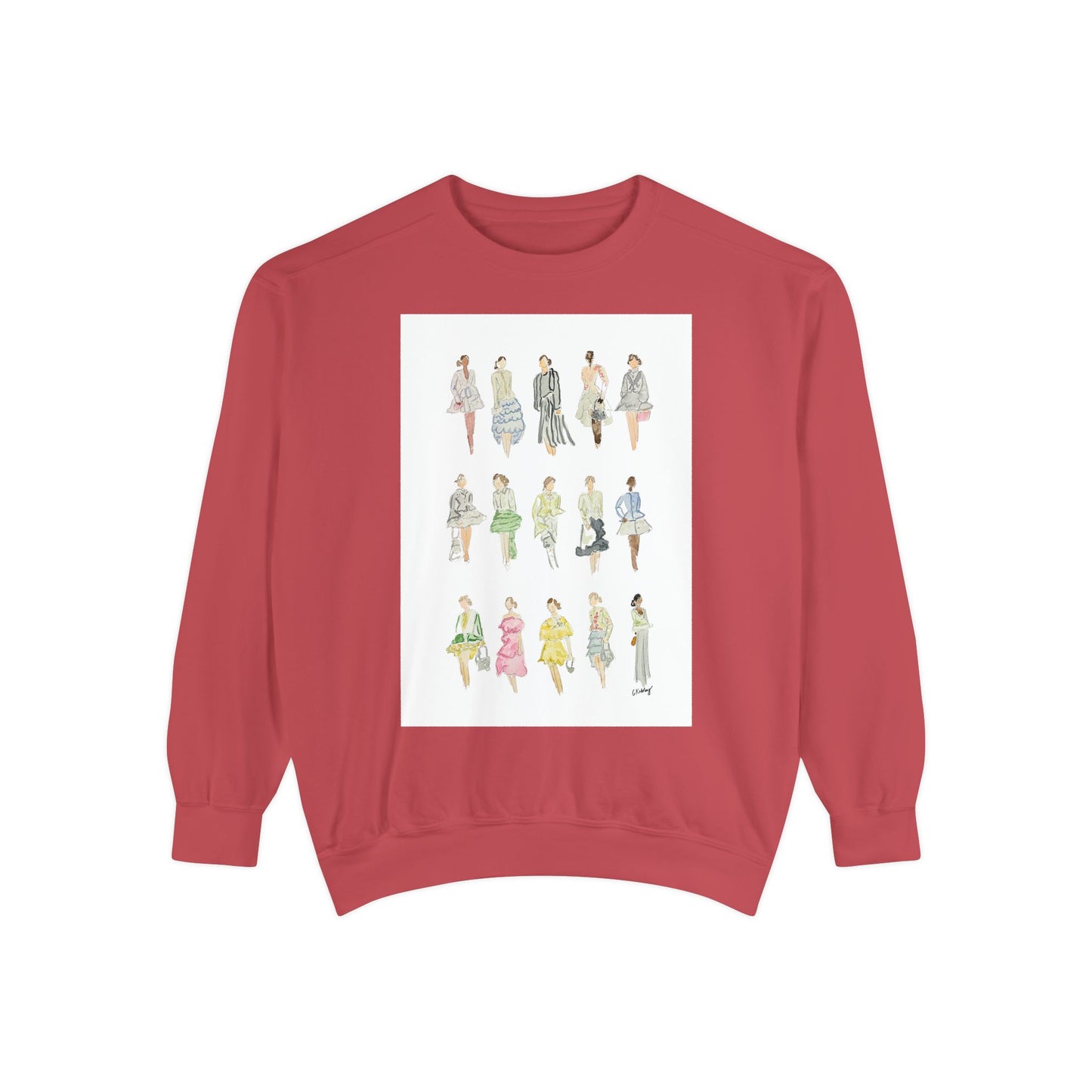 All the Pretty Girls Walk Like This #2 Sweatshirt — Vintage Runway Illustration Print