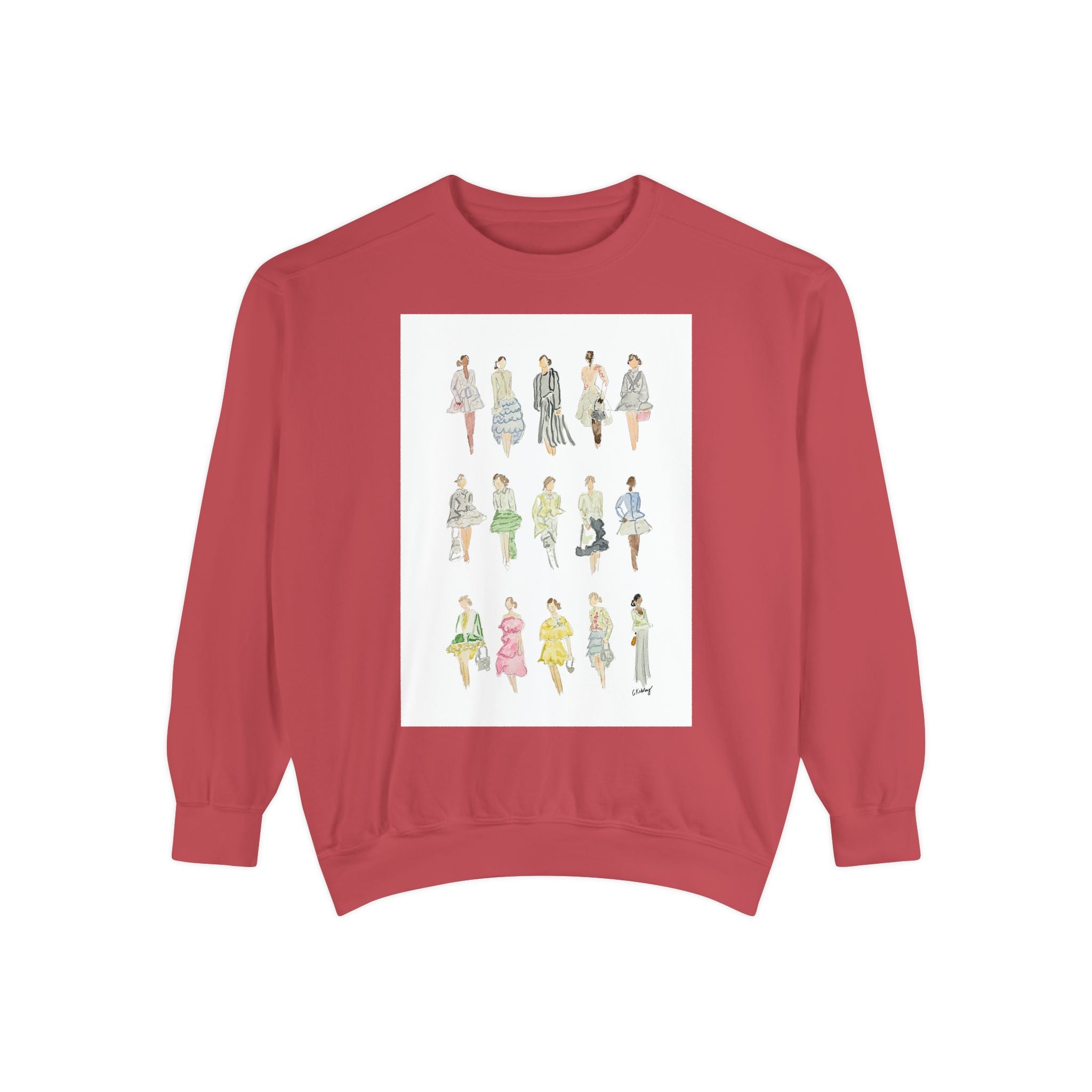 All the Pretty Girls Walk Like This #2 Sweatshirt — Vintage Runway Illustration Print