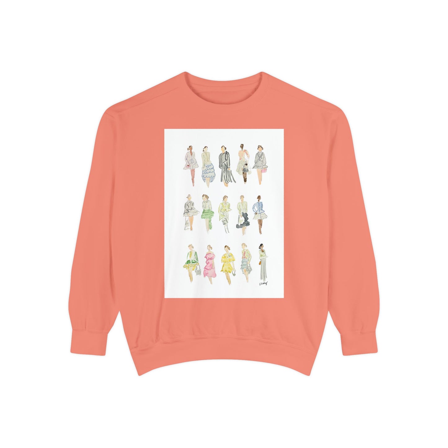 All the Pretty Girls Walk Like This #2 Sweatshirt — Vintage Runway Illustration Print