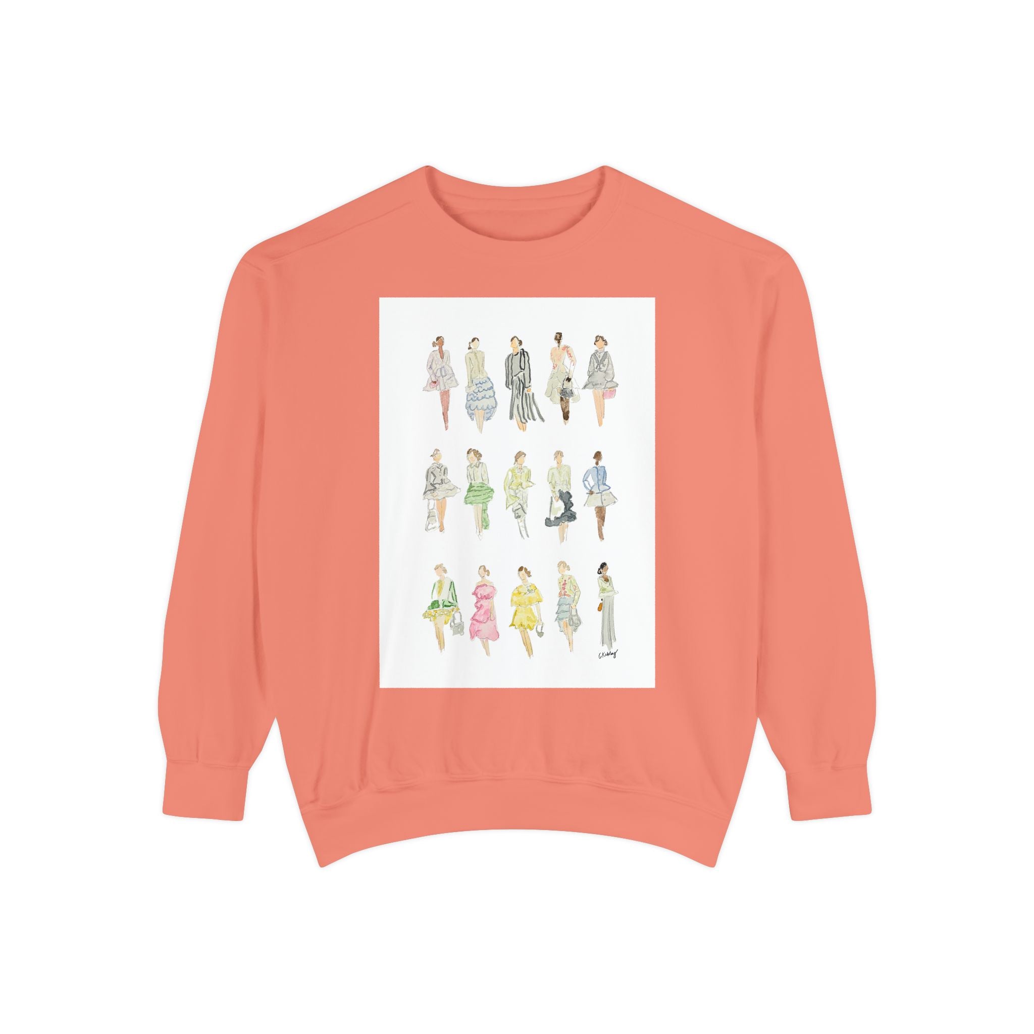 All the Pretty Girls Walk Like This #2 Sweatshirt — Vintage Runway Illustration Print