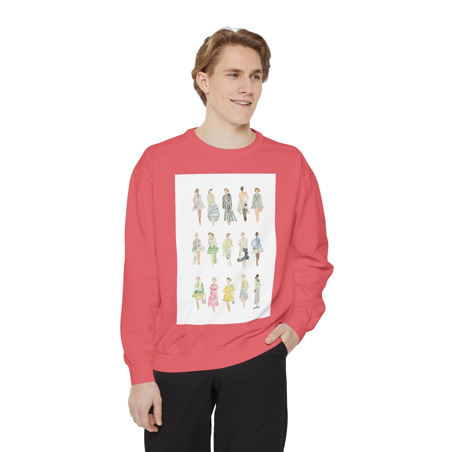 All the Pretty Girls Walk Like This #2 Sweatshirt — Vintage Runway Illustration Print