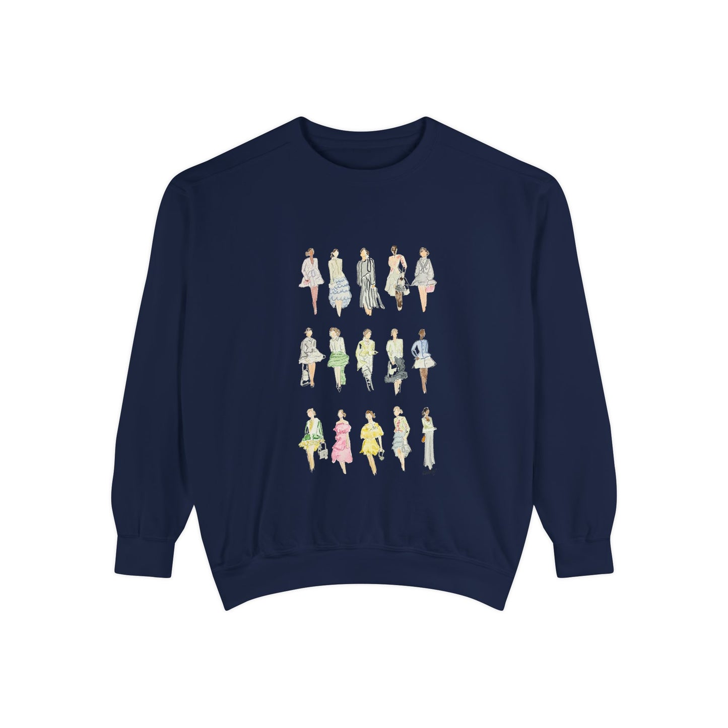 All the Pretty Girls Walk Like This Sweatshirt — Fashion Illustration Vintage Runway Sketches Crewneck