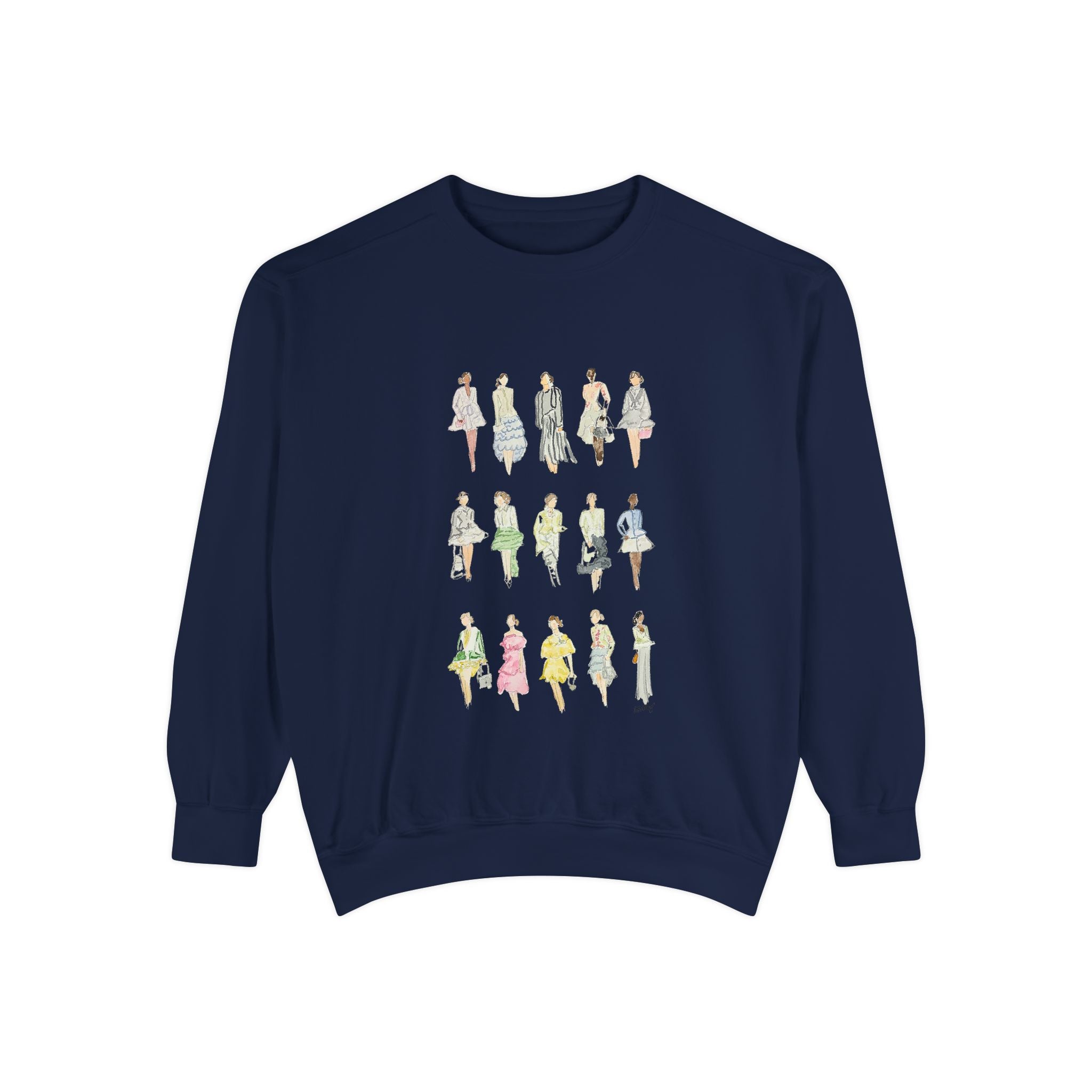 All the Pretty Girls Walk Like This Sweatshirt — Fashion Illustration Vintage Runway Sketches Crewneck