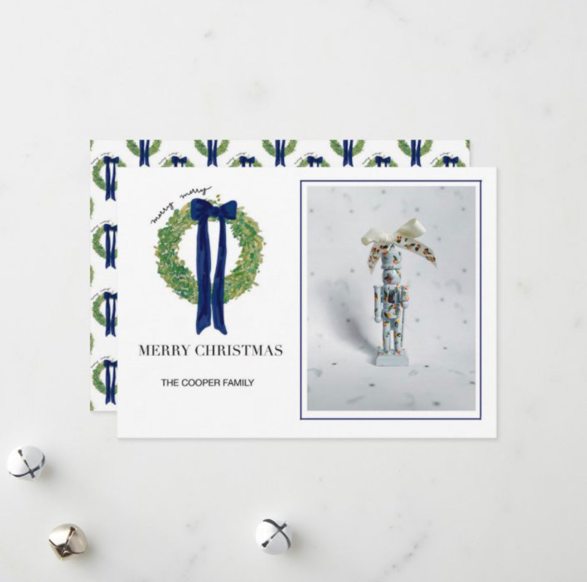 Delft Blue Wreath Christmas Card | Digital Download