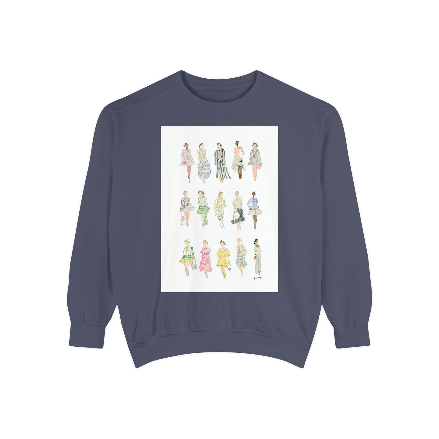 All the Pretty Girls Walk Like This #2 Sweatshirt — Vintage Runway Illustration Print