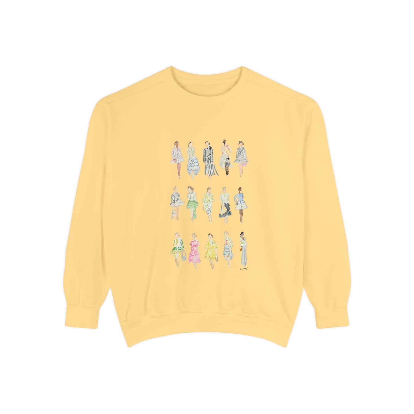 All the Pretty Girls Walk Like This Sweatshirt — Fashion Illustration Vintage Runway Sketches Crewneck