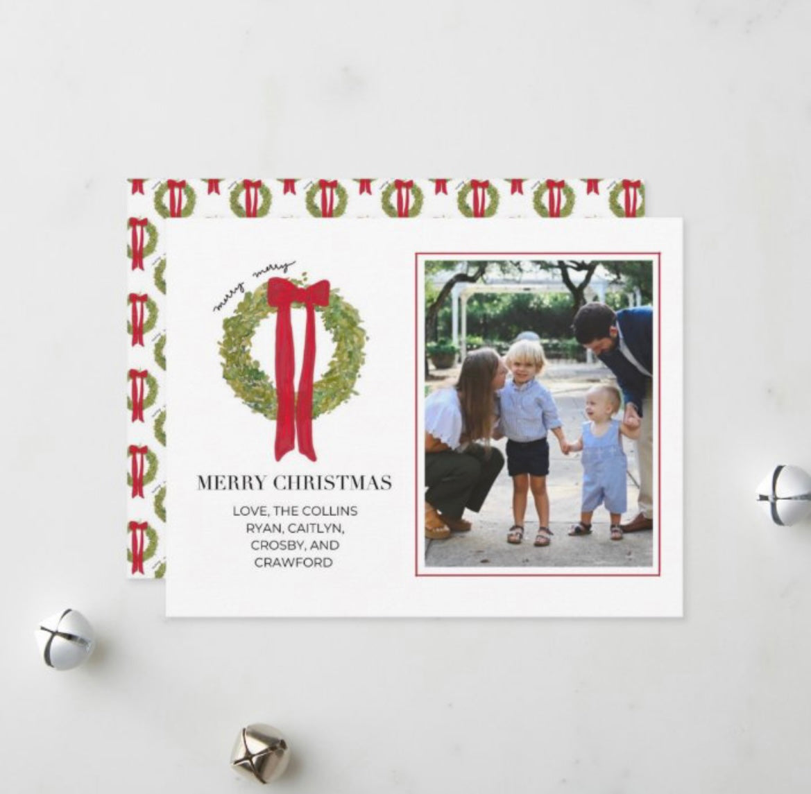 Berry Kiss Wreath Christmas Card | Digital Download