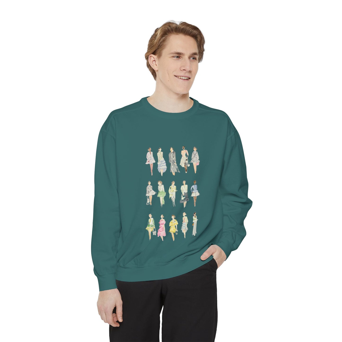 All the Pretty Girls Walk Like This Sweatshirt — Fashion Illustration Vintage Runway Sketches Crewneck