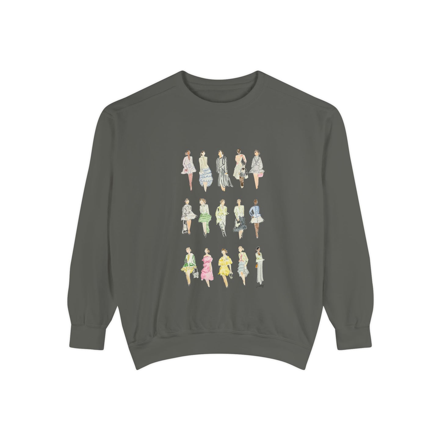 All the Pretty Girls Walk Like This Sweatshirt — Fashion Illustration Vintage Runway Sketches Crewneck