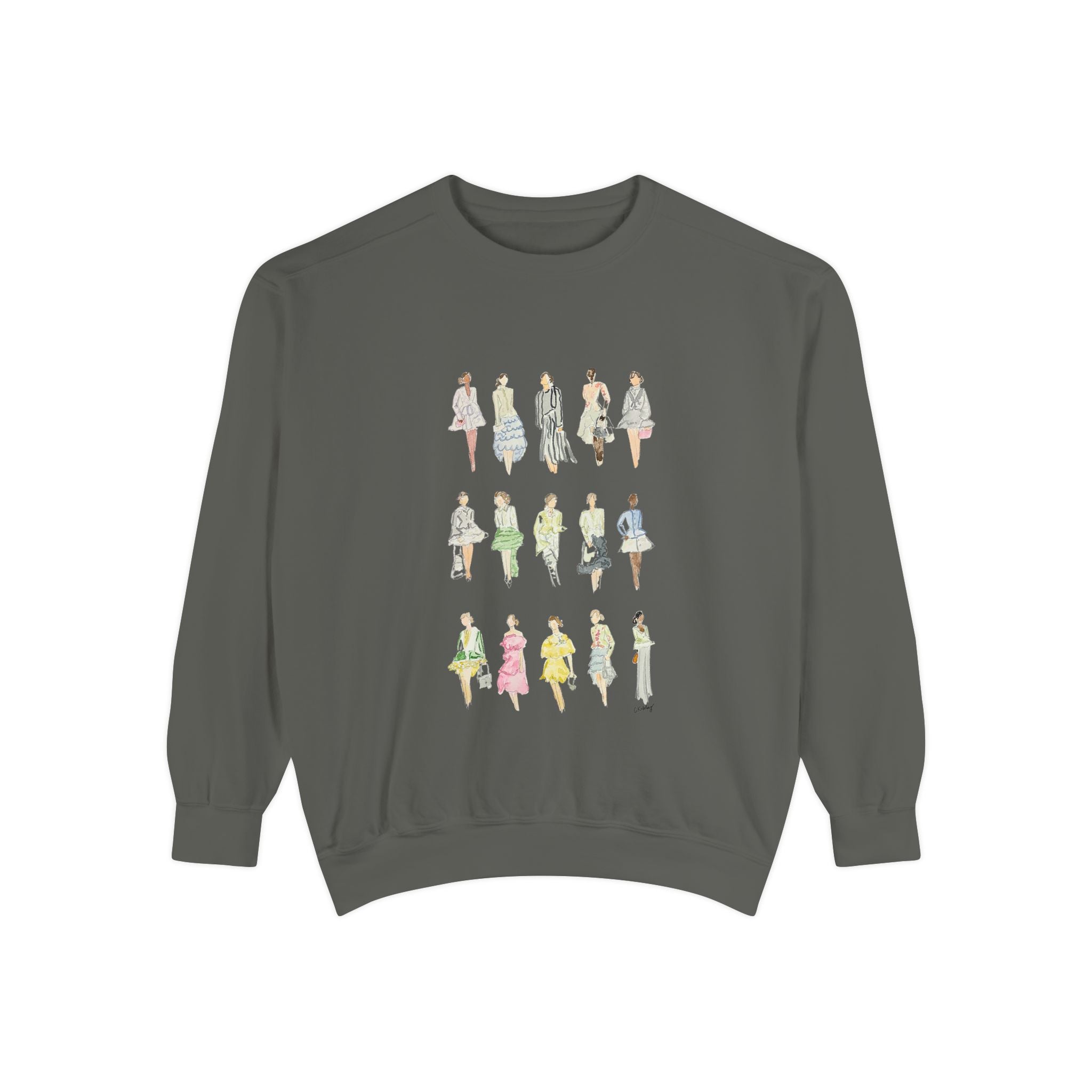 All the Pretty Girls Walk Like This Sweatshirt — Fashion Illustration Vintage Runway Sketches Crewneck