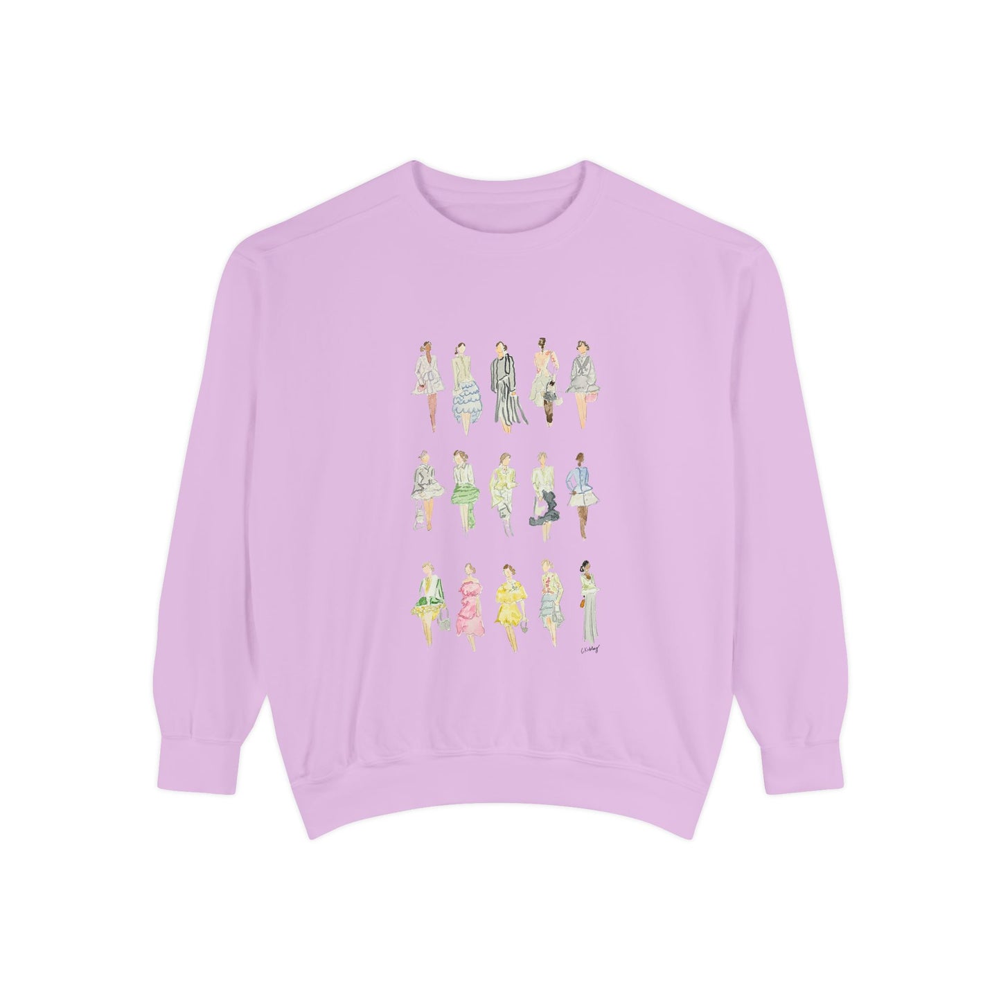 All the Pretty Girls Walk Like This Sweatshirt — Fashion Illustration Vintage Runway Sketches Crewneck