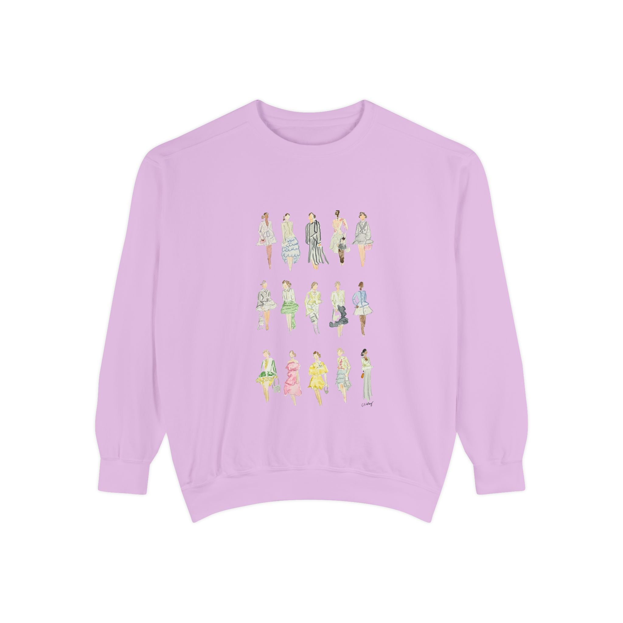 All the Pretty Girls Walk Like This Sweatshirt — Fashion Illustration Vintage Runway Sketches Crewneck