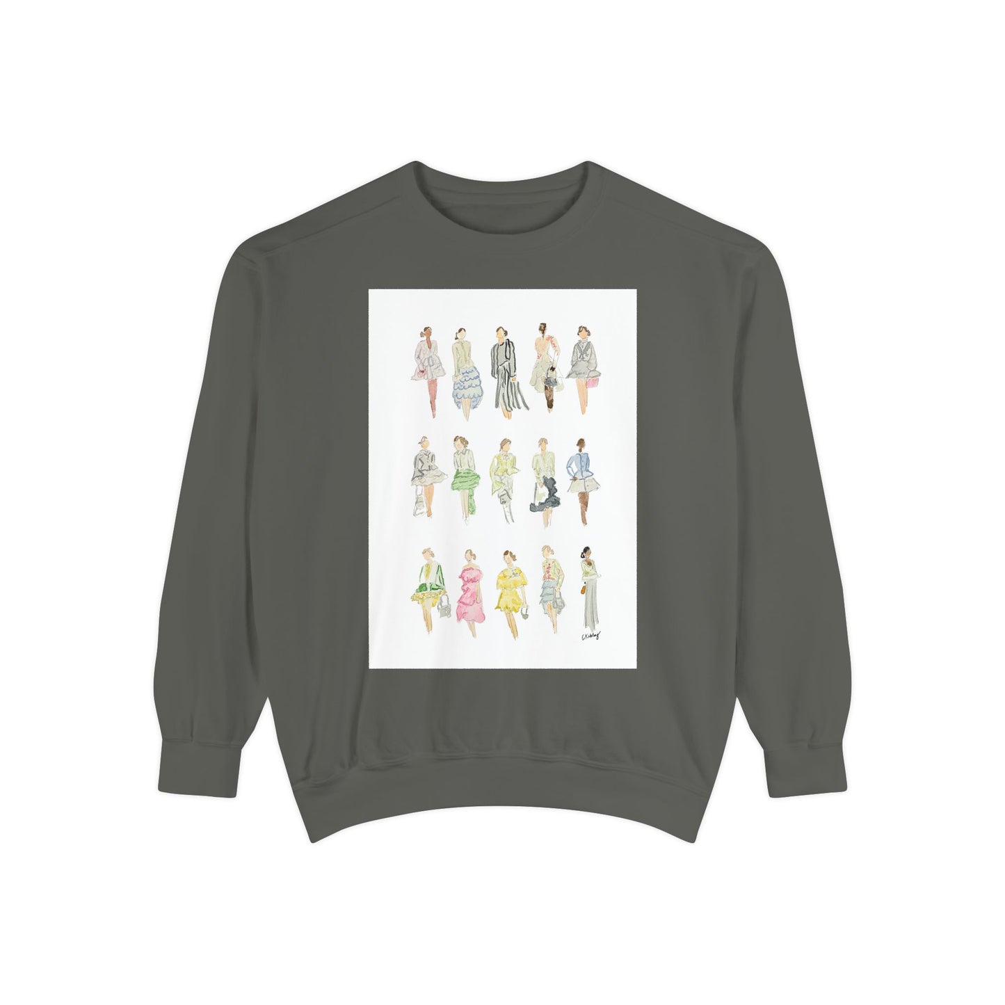 All the Pretty Girls Walk Like This #2 Sweatshirt — Vintage Runway Illustration Print