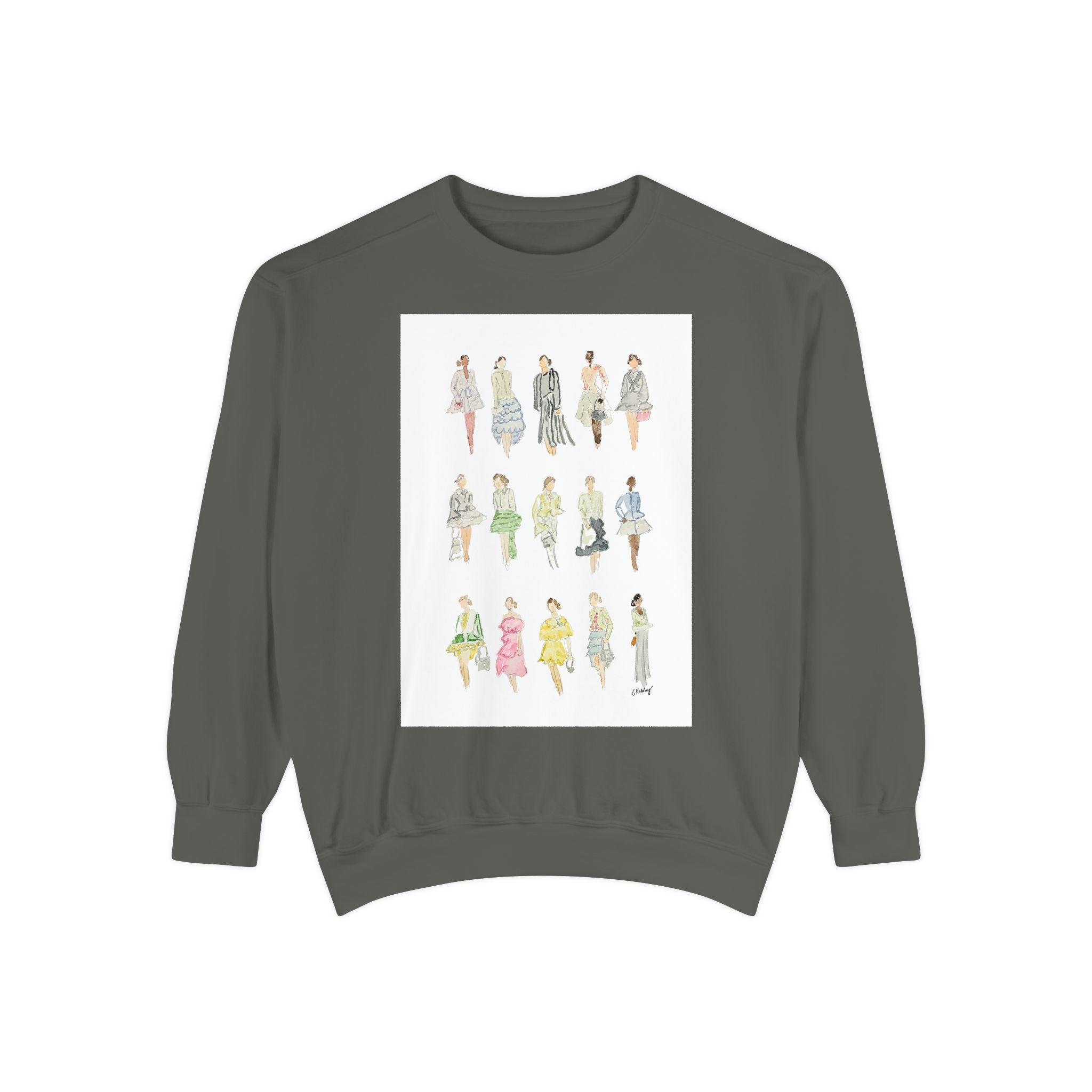 All the Pretty Girls Walk Like This #2 Sweatshirt — Vintage Runway Illustration Print