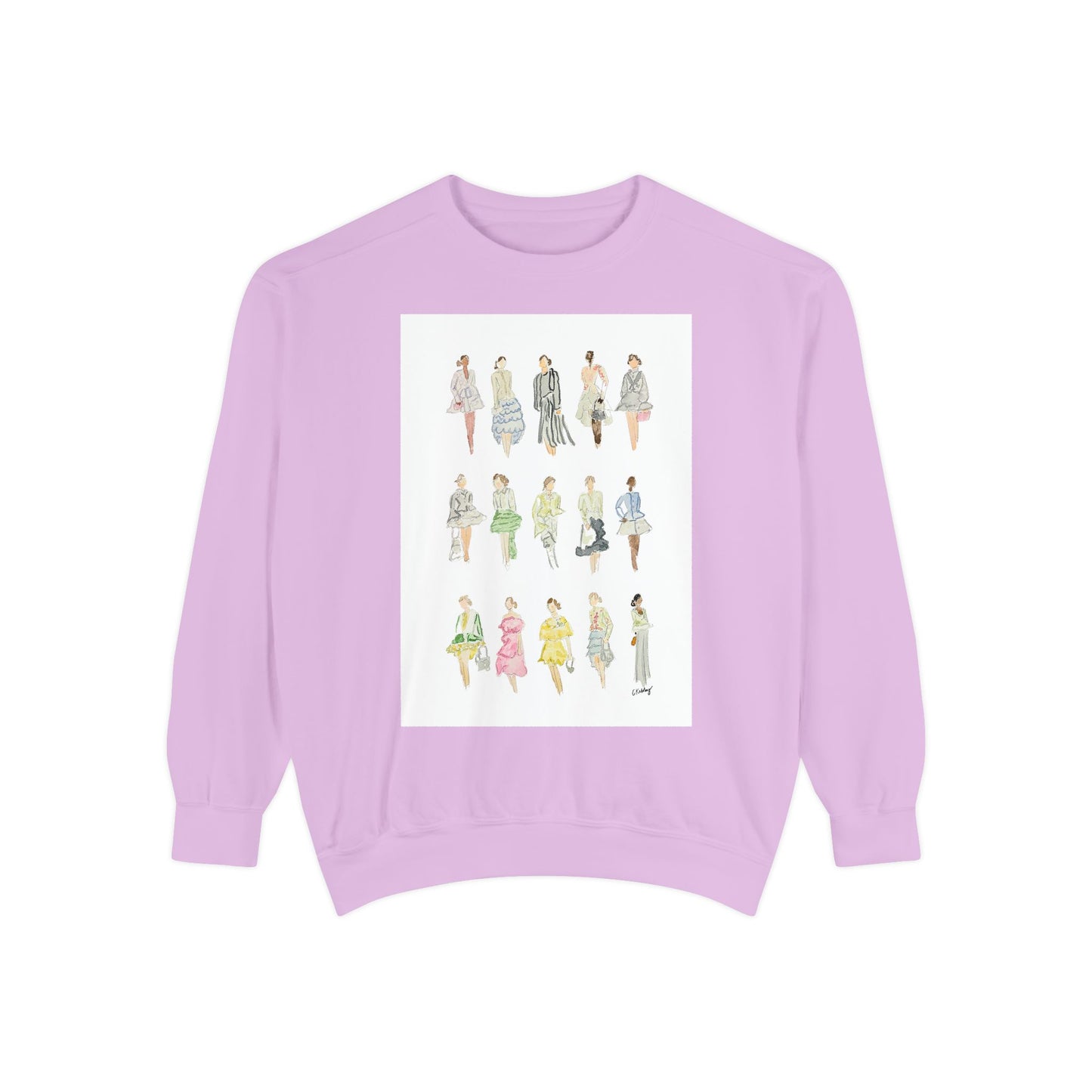 All the Pretty Girls Walk Like This #2 Sweatshirt — Vintage Runway Illustration Print