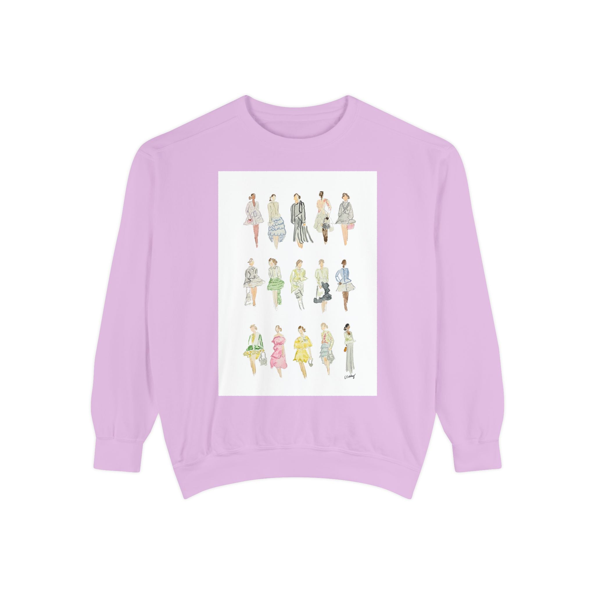 All the Pretty Girls Walk Like This #2 Sweatshirt — Vintage Runway Illustration Print