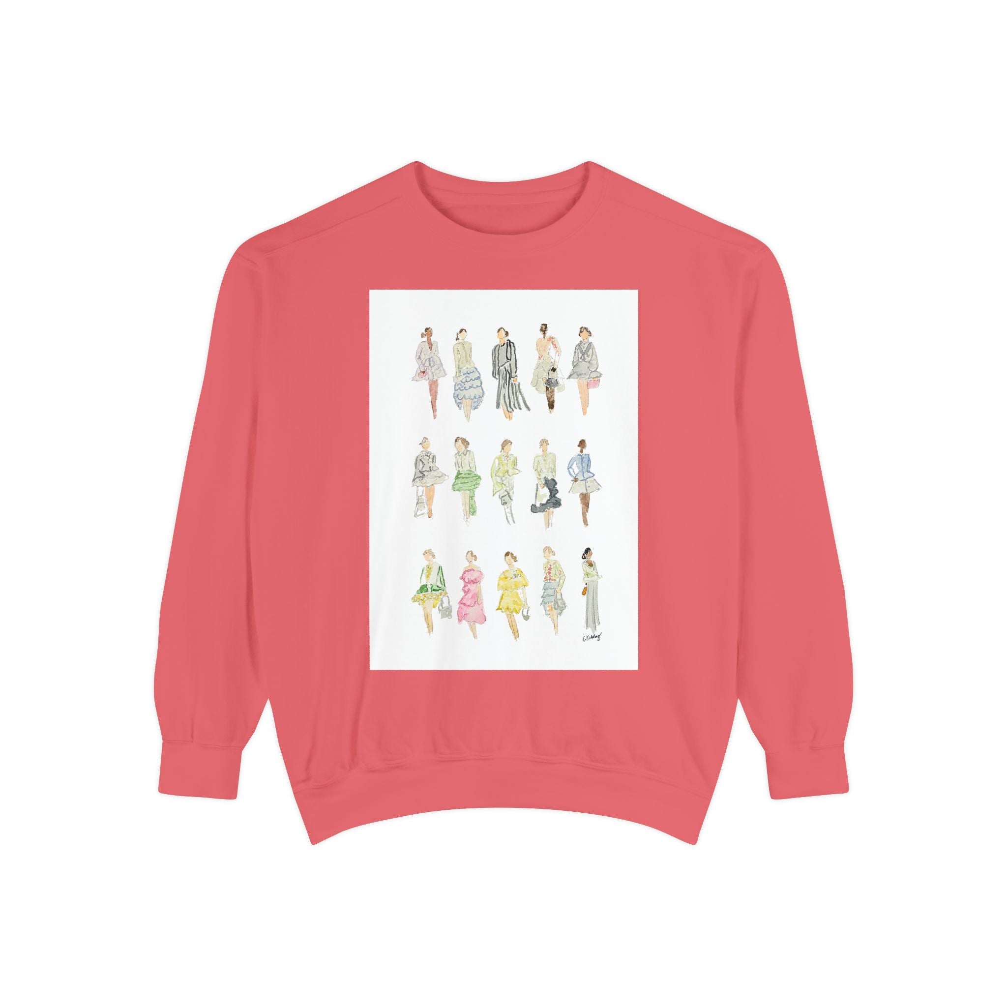 All the Pretty Girls Walk Like This #2 Sweatshirt — Vintage Runway Illustration Print