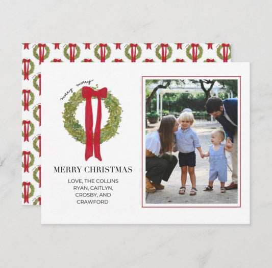 Berry Kiss Wreath Christmas Card | Digital Download