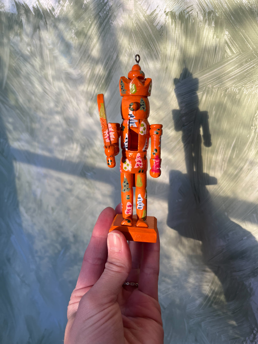 Pretty Trees on Electric Orange Nutcracker Ornament | Holiday 2024 Limited Edition