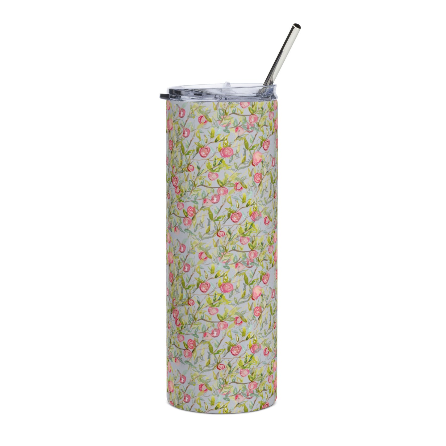 Lemon printed stainless steel tumbler